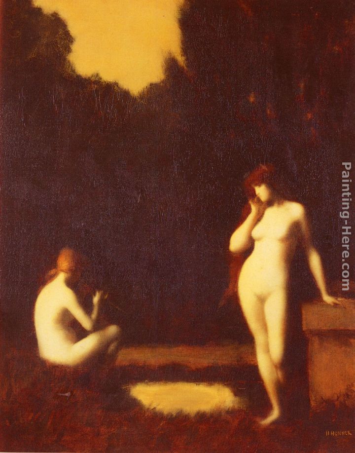 Idyll painting - Jean-Jacques Henner Idyll art painting